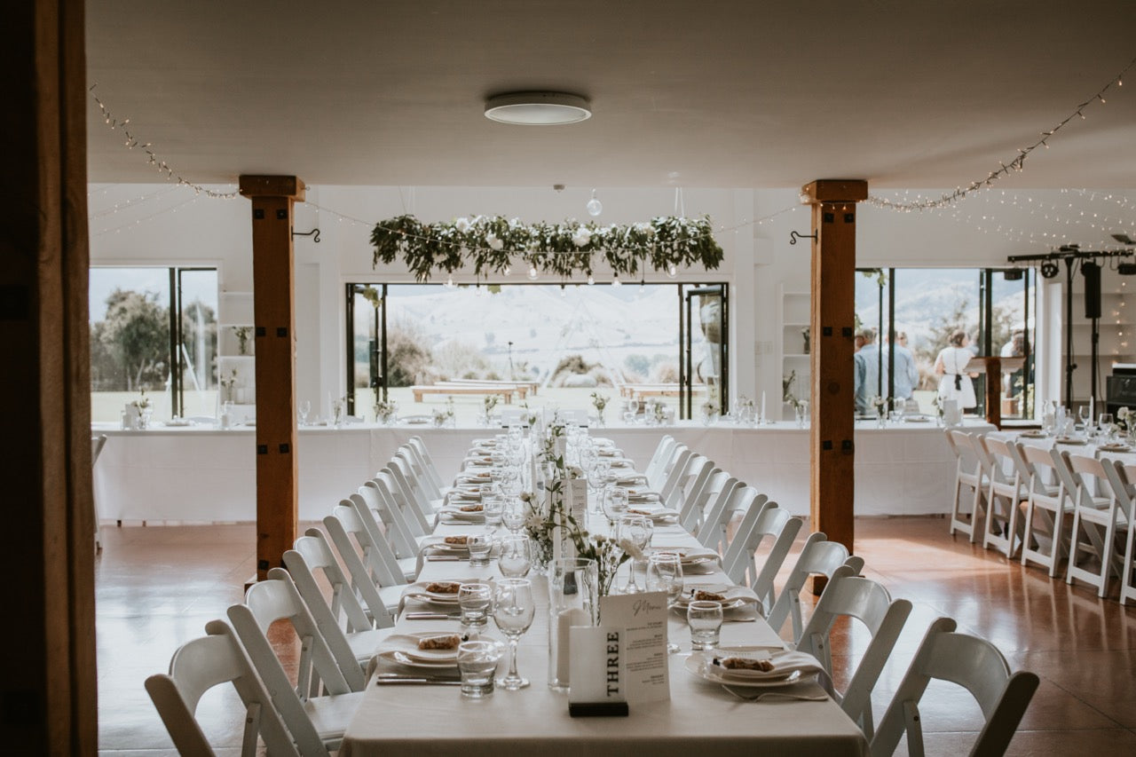 Reception set up at the Lookout Lodge Wanaka