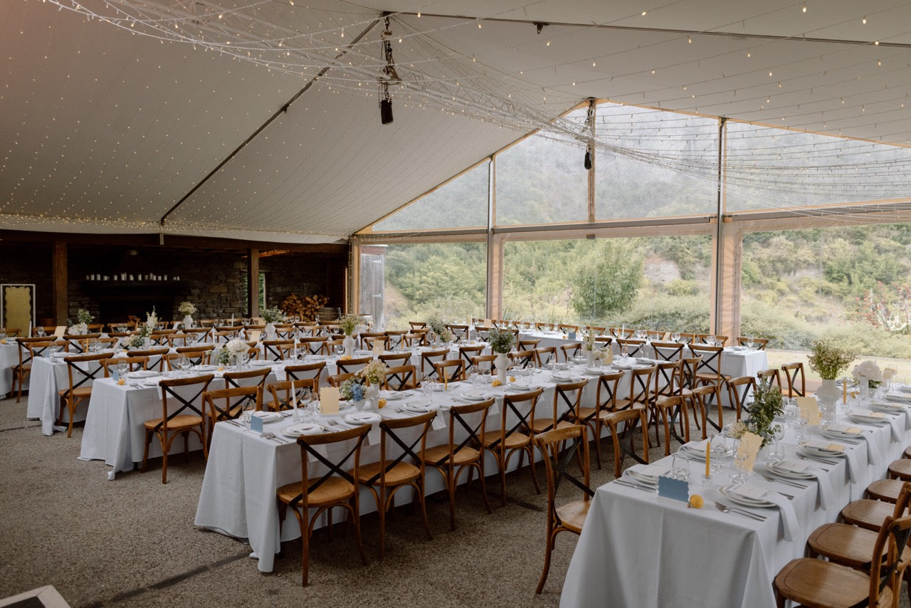 Kylene and Harry reception setting at the Winehouse in Queenstown