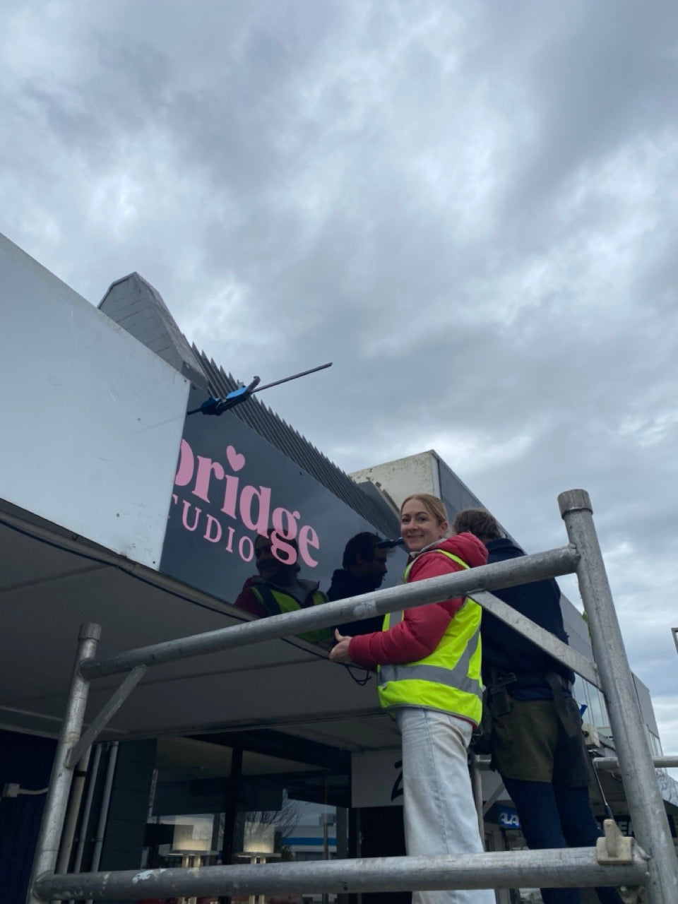 commercial building signage installation for Story Bridge Studio Balclutha