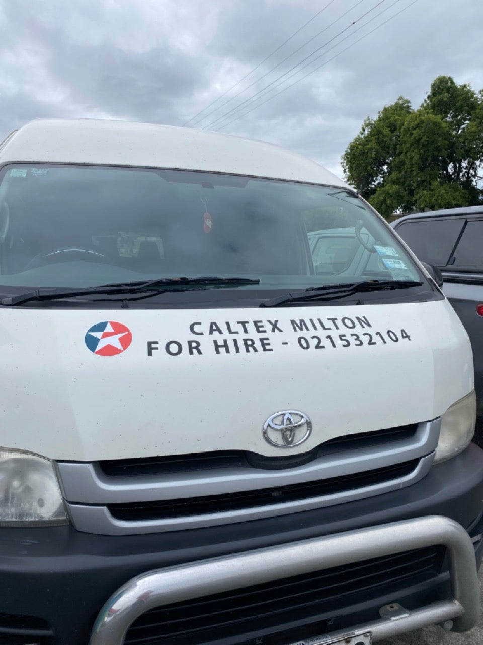 White van with Caltex Milton branding installed by Remotelea Creative