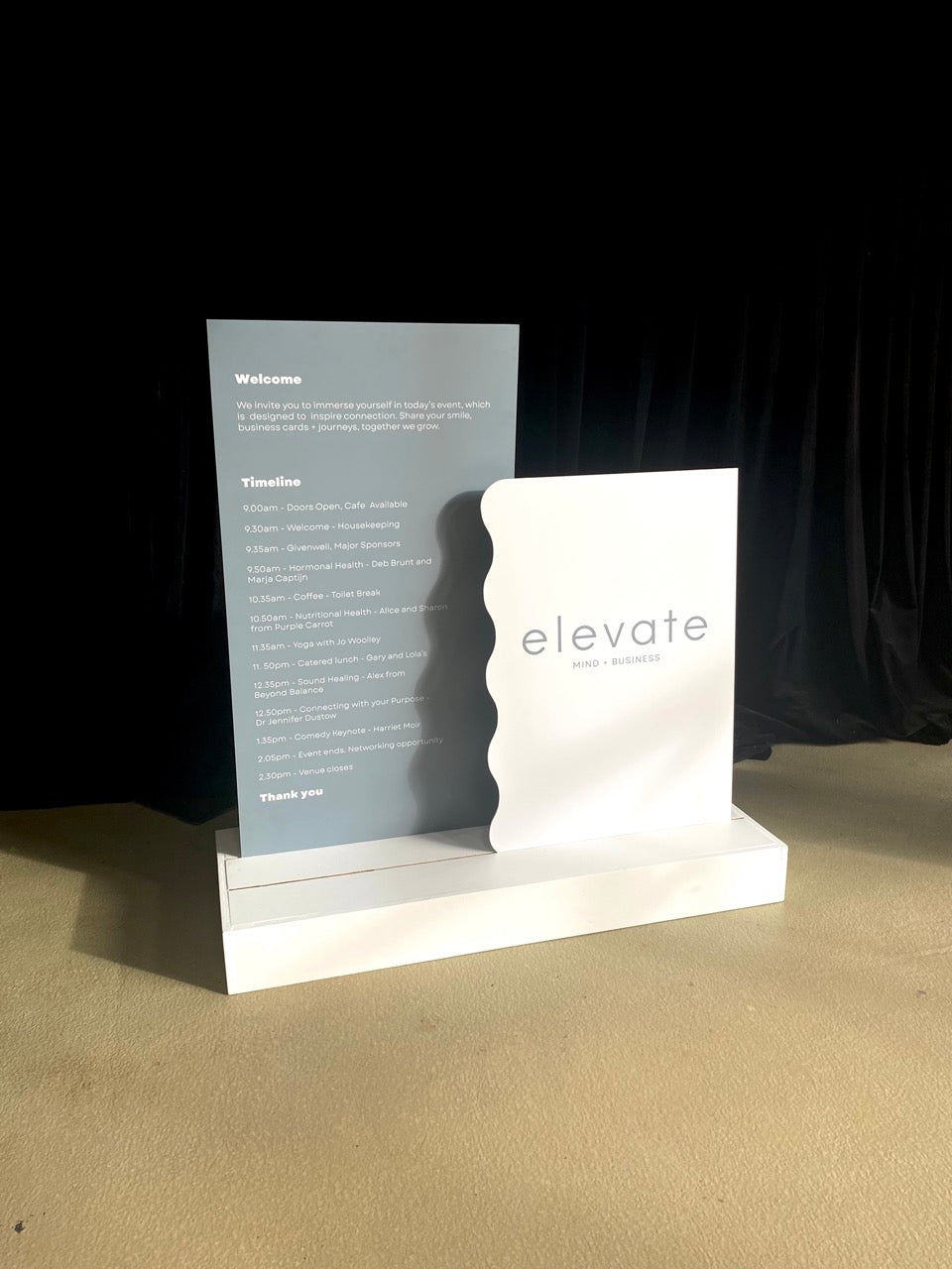 Remotelea Creative Double Box stand with Elevate signage on at the event in Dunedin