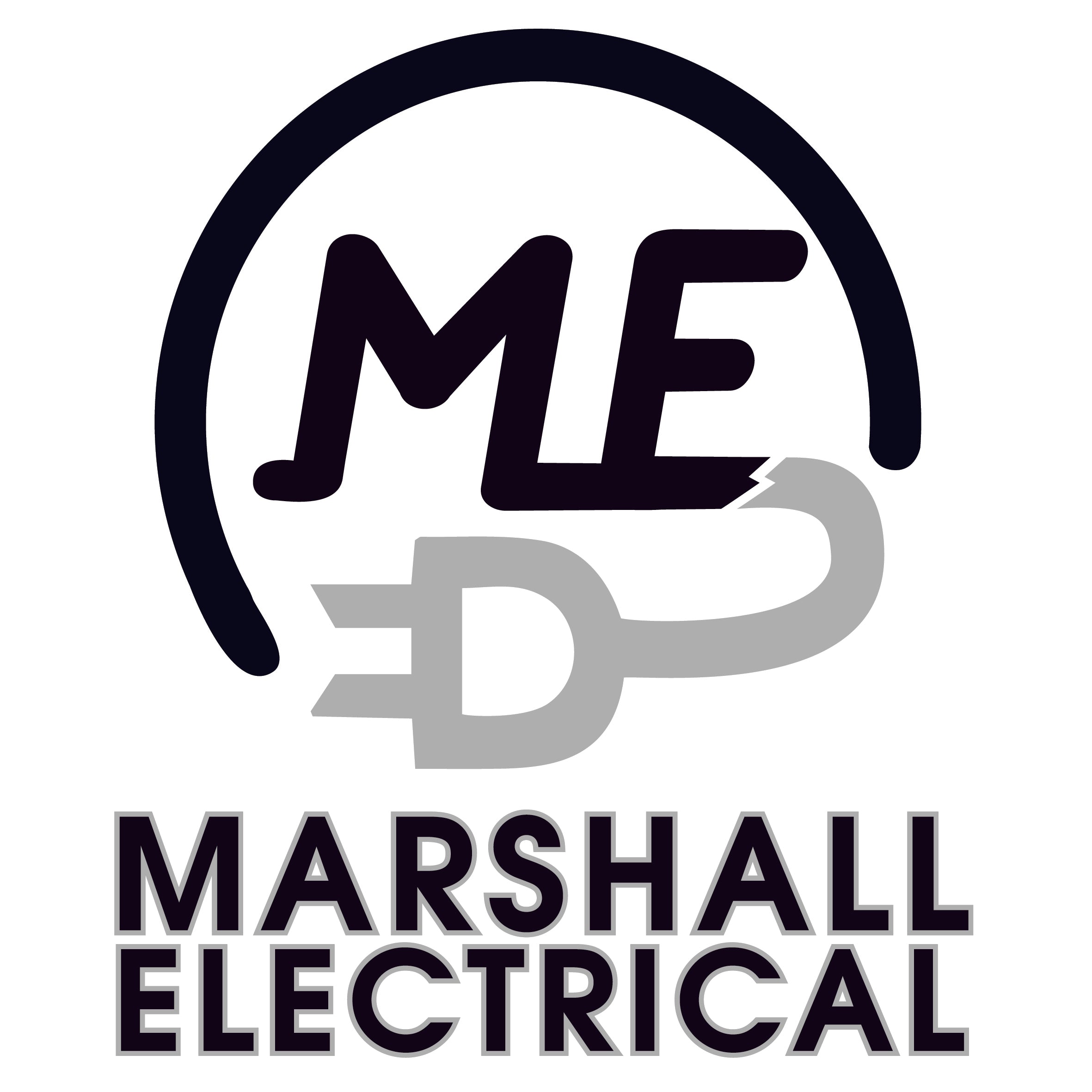 Marshall Electrical logo with 'ME' initials and a power symbol on a white background
