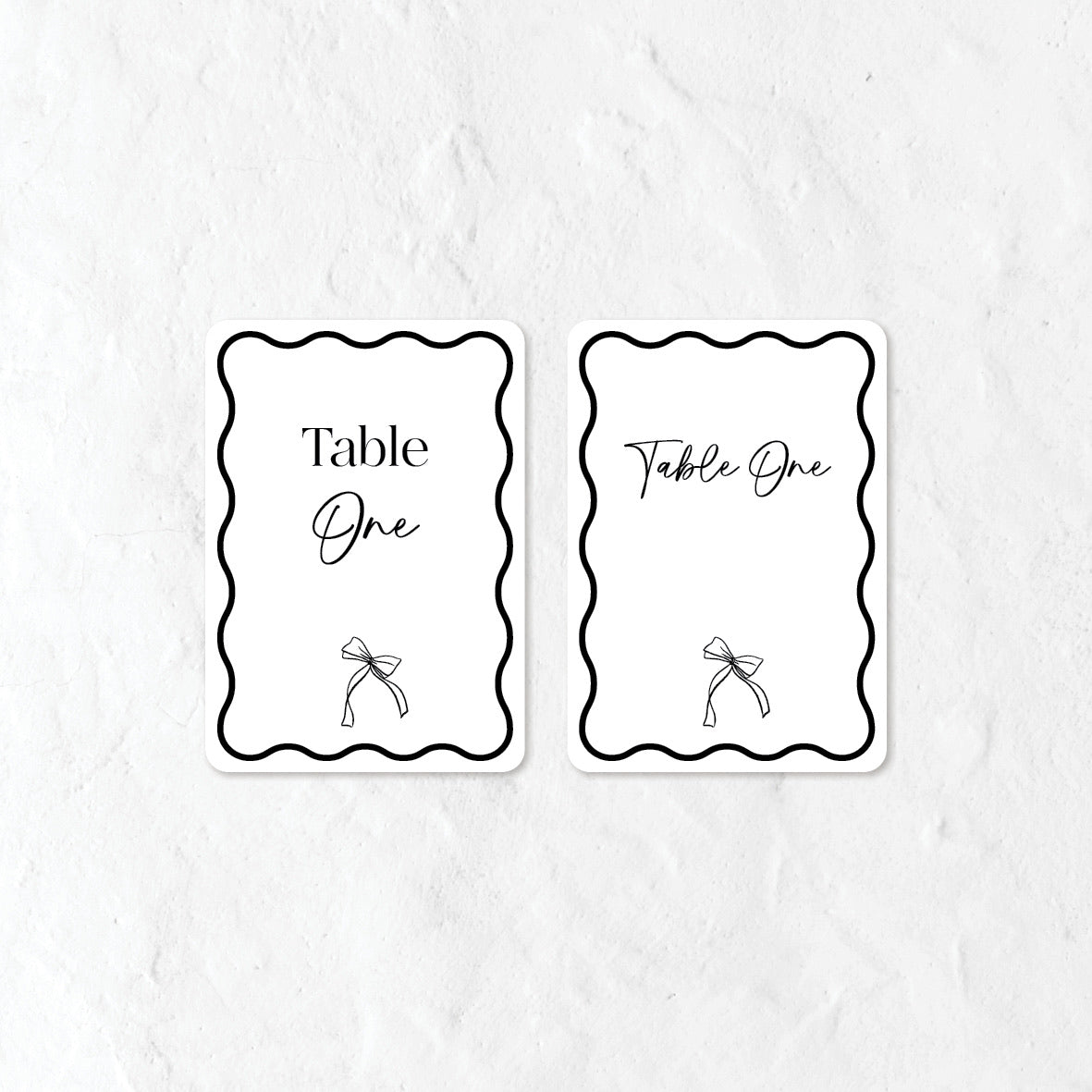 black and white table numbers