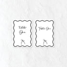 black and white table numbers