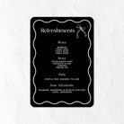 Black and white Bar menu sign with a bow icon