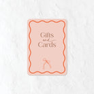 Gifts and Cards sign in a natural orange and pink colour palette