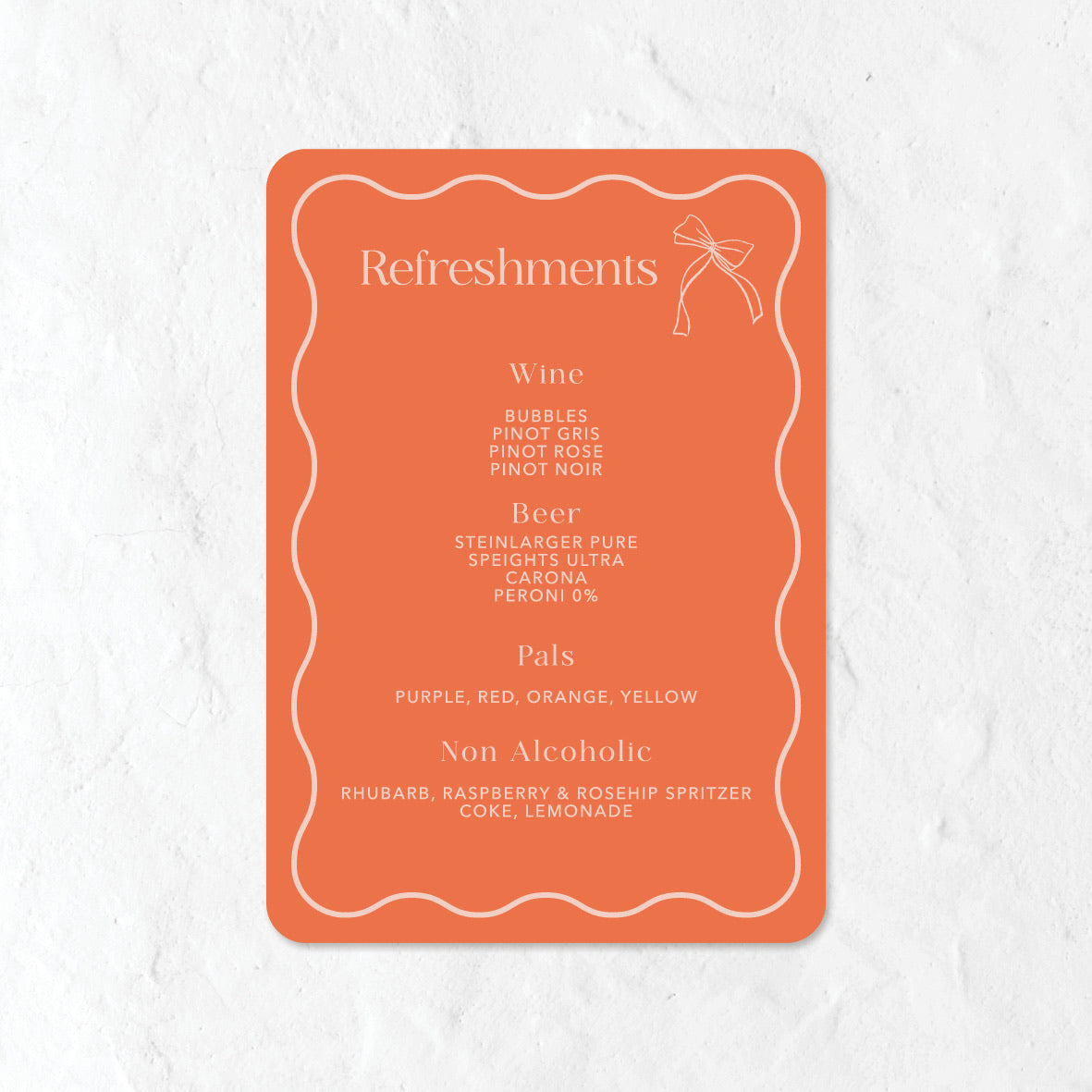 Bar sign natural oranges and peach colours 