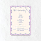 Single Bar Menu in pastel purple and blues