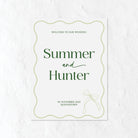 Wedding welcome sign in green colour tones