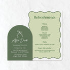 Double Bar Menu in sage green and dark green colours