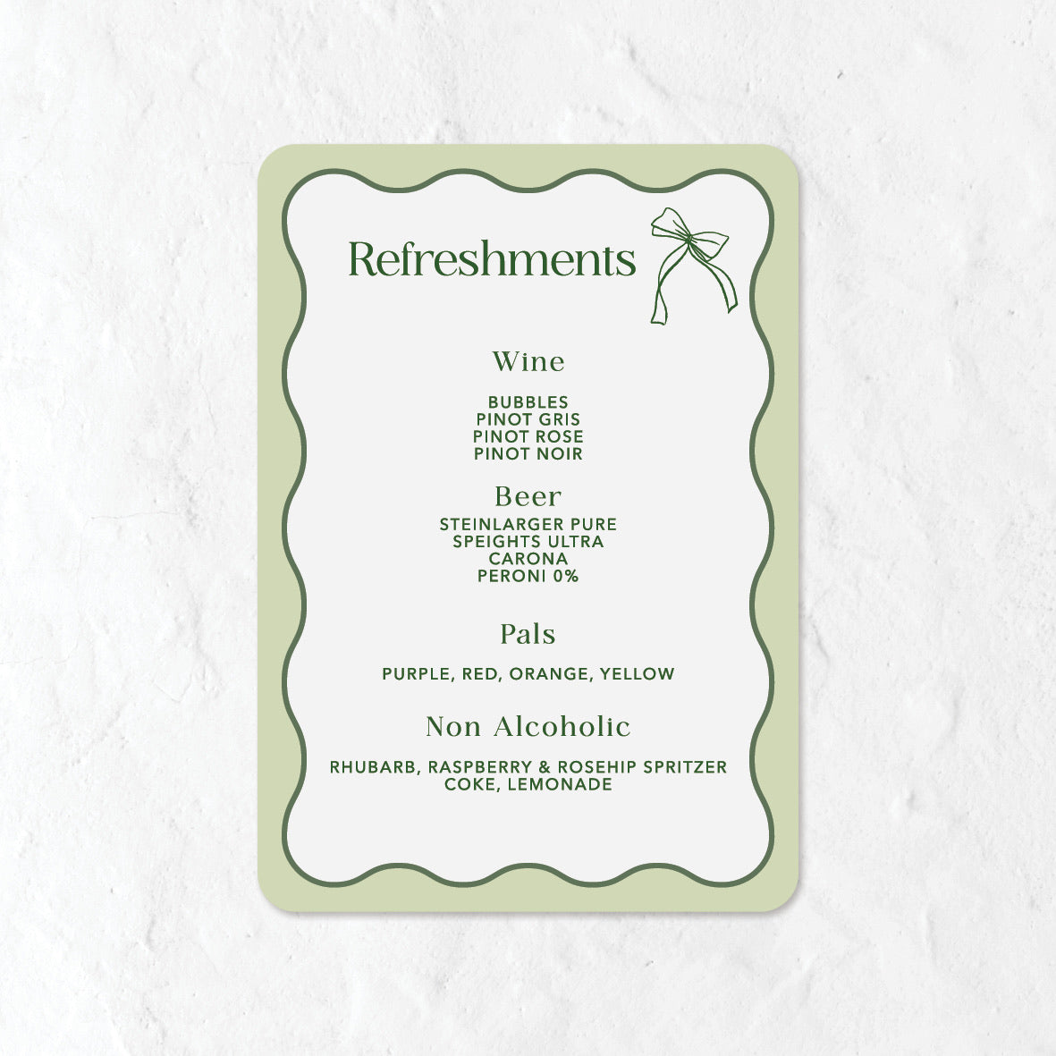 Single Bar Sign in a green colour palette