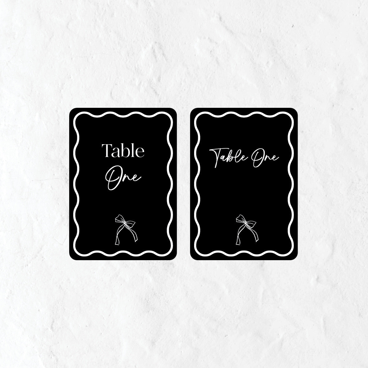 Black and white Table numbers