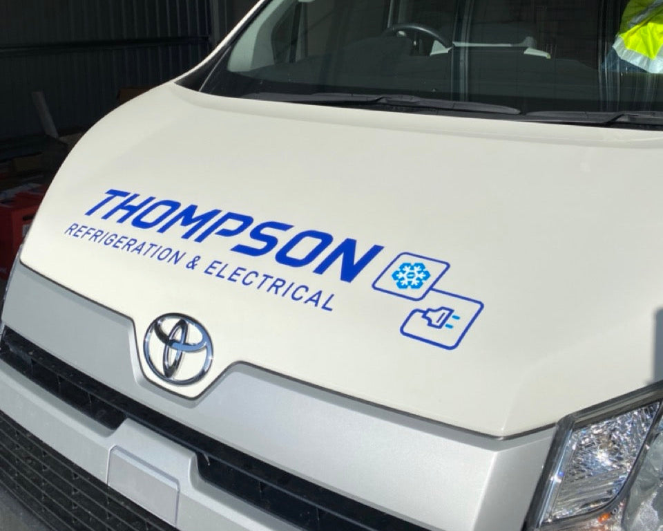 Thompson refrigeration electrical bonnet signage balclutha