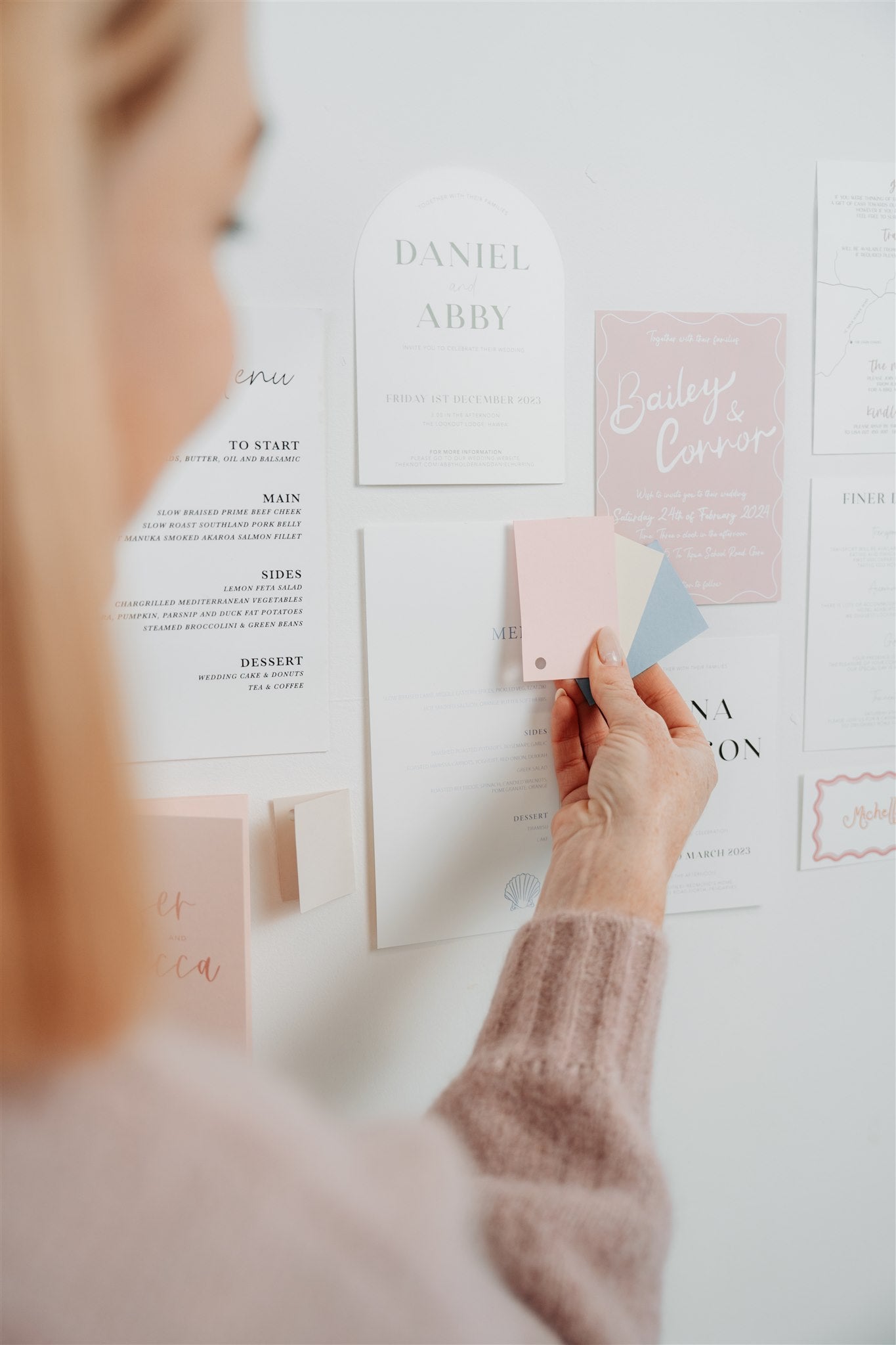 Wedding stationery colour swatch search